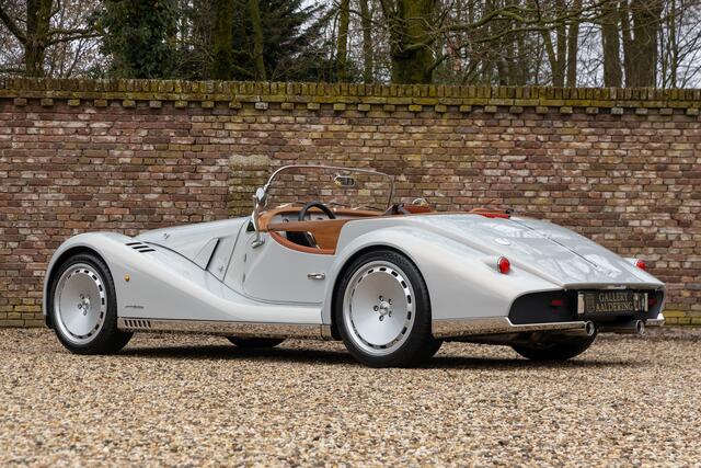 Morgan Midsummer "Limited collector's item" One of the fifty built by Morgan with Pininfarina's design input,Ordered with the high windscreen, Pininfarina's idea of a 'barchetta' style with influences from the 1930s and 1940s, Livery in "Grigio Cangiante" over Tan soft grain leather, The use of mat